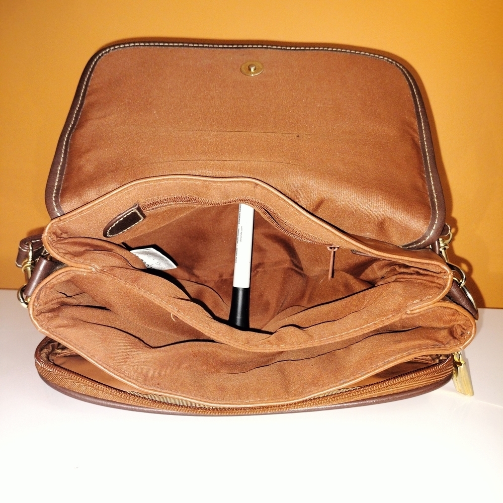 Vintage Capezio Brown Faux Leather Mini Briefcase Satchel Crossbody Handbag VTG - Picture 9 of 16
